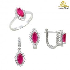 Gümüş zirkon taşlı set